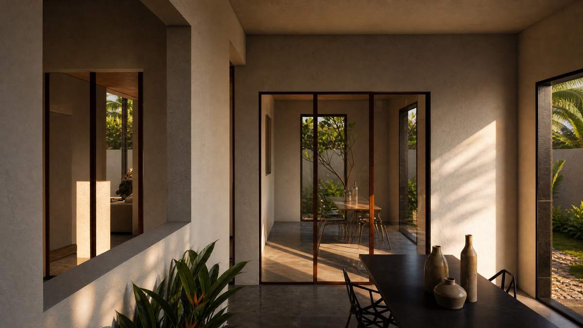 Mantri's Farm House - garden-facing living room