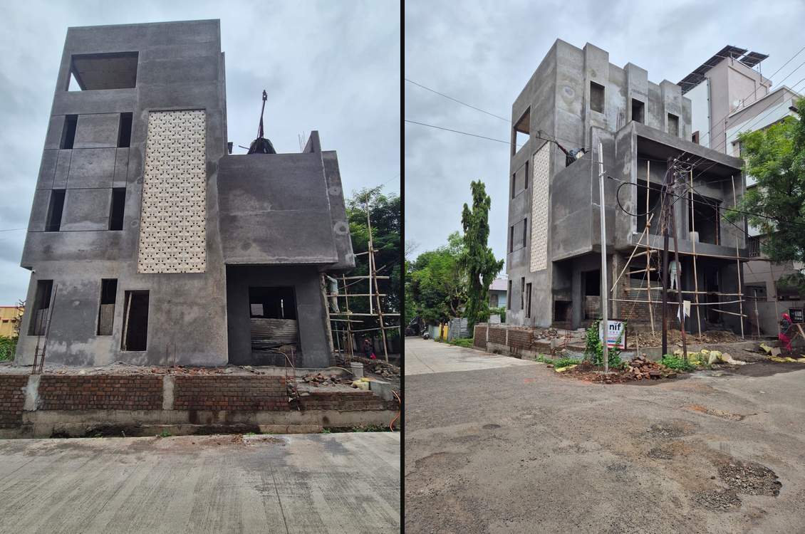 Rane's House - construction progress, jaali screen installed