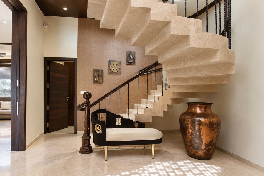 Ruby House floating marble staircase