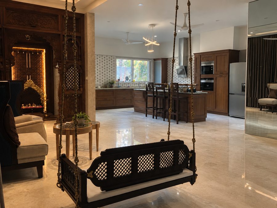 Ruby House traditional wooden swing facing the second kitchen